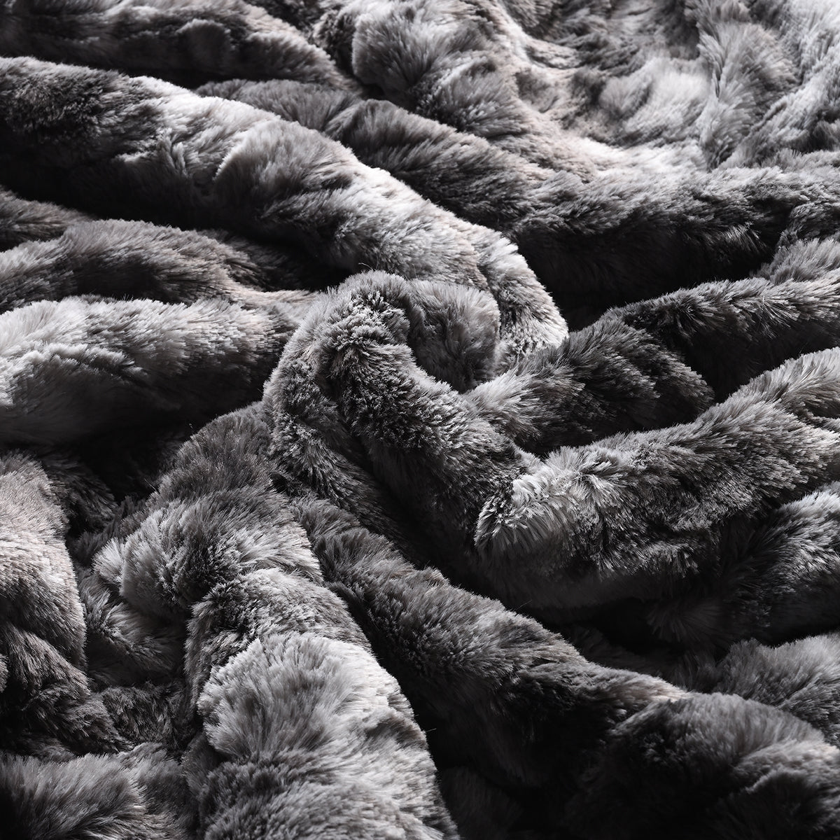 Marble Grey Faux Fur & Soft Sherpa Electric Heating Blanket