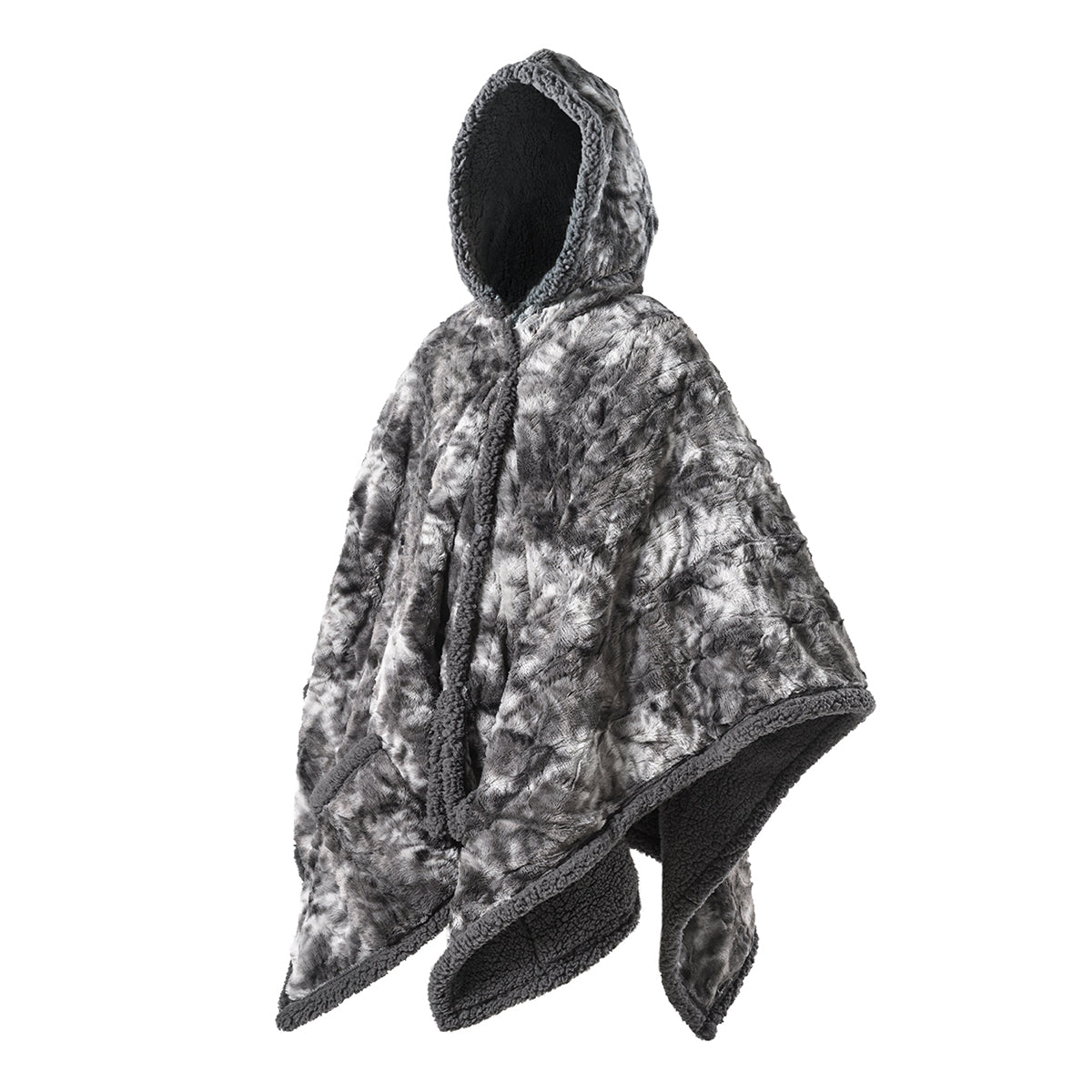 Wearable Heated Blanket Marble Grey With Hoodie
