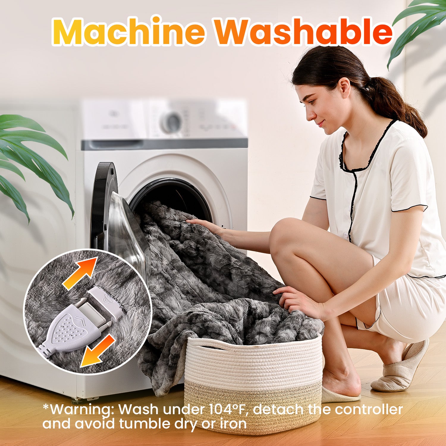 Electric Heating Blanket - Double-sided Marble Grey 77"x 84"