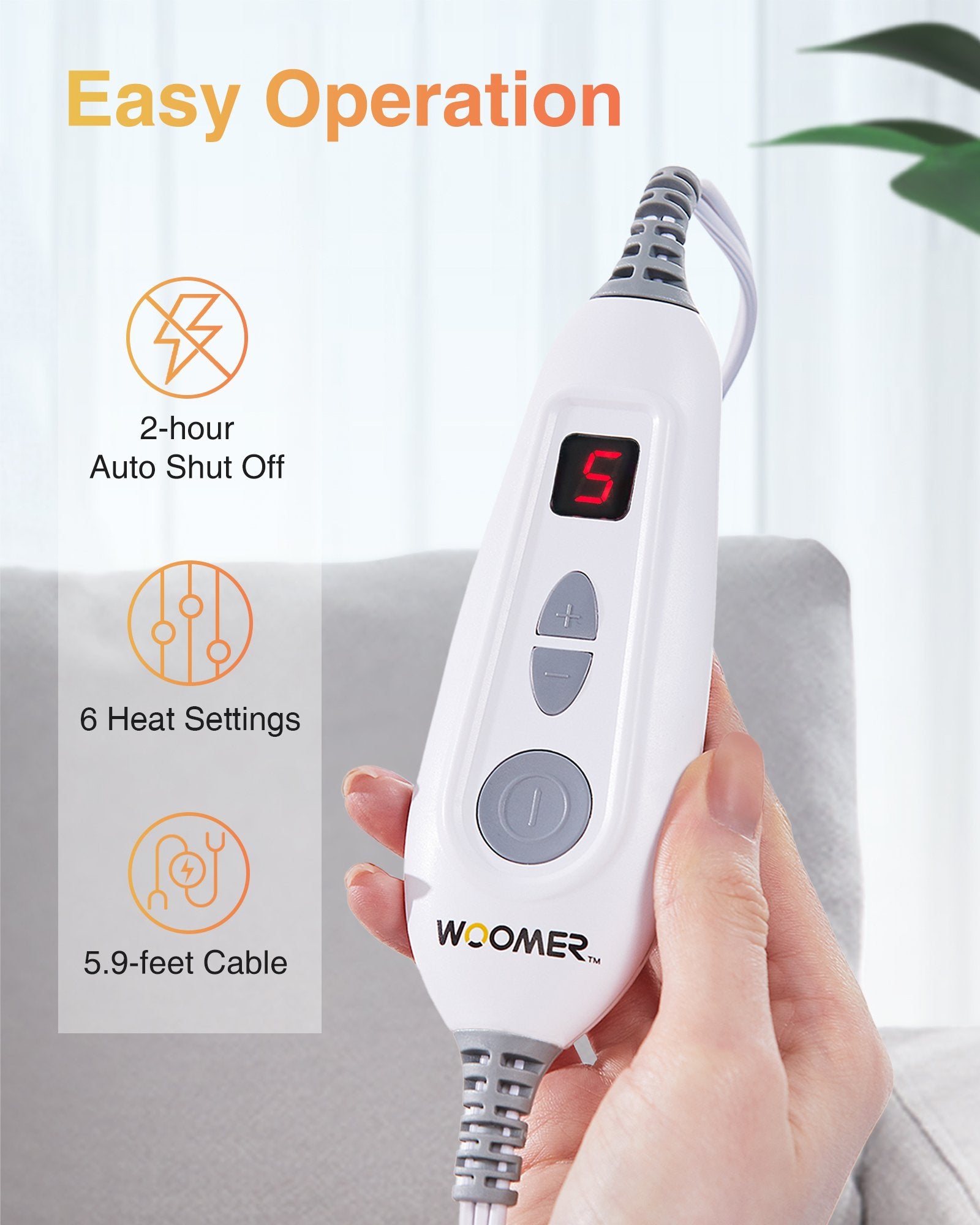 Electric heating pad - Pumpkin 17"x 33"