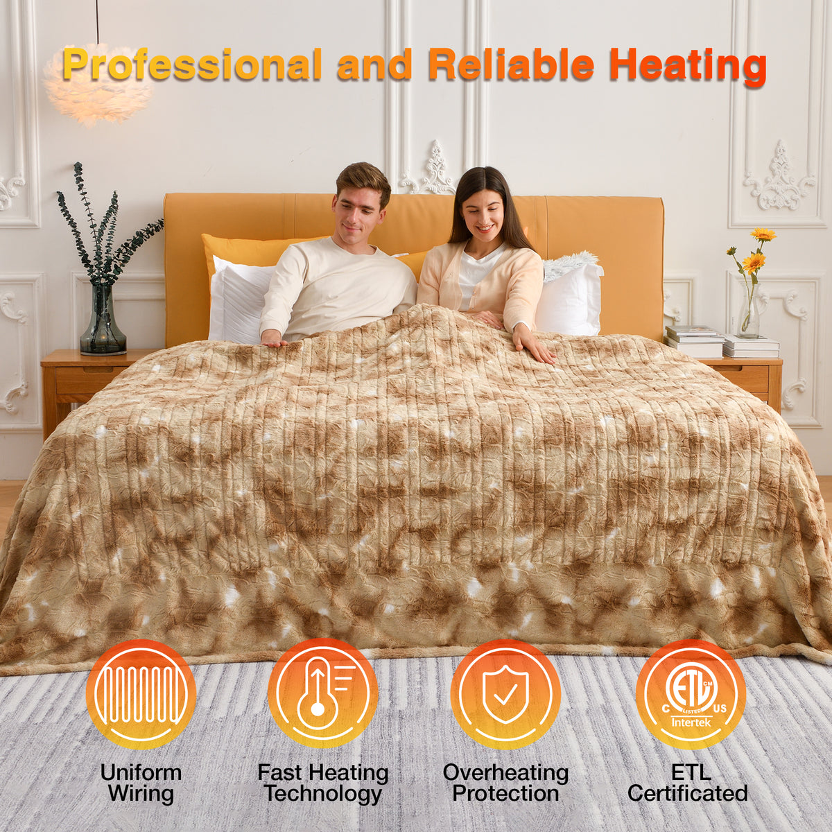 Electric Heating Blanket Beige 90"x 100" WOOMER