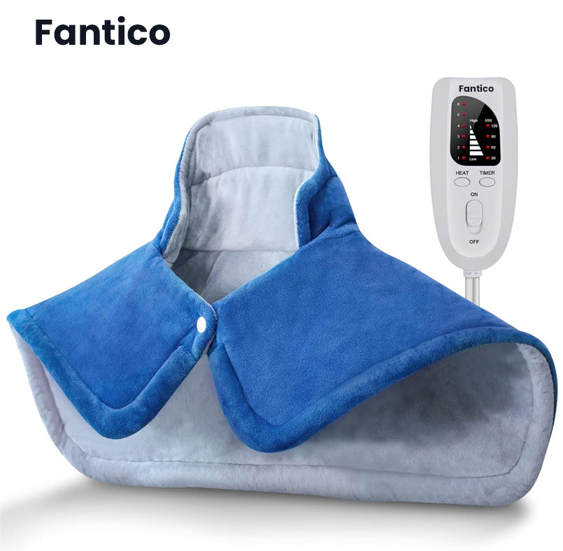 FANTICO 17''x33'' XXXL King Size Heating Pad with Fast-Heating Technology&10 Temperature Settings, Flannel Electric Heating Pad/Pain Relief for Back/Neck/Shoulders/Abdomen/Legs (Dark Teal)