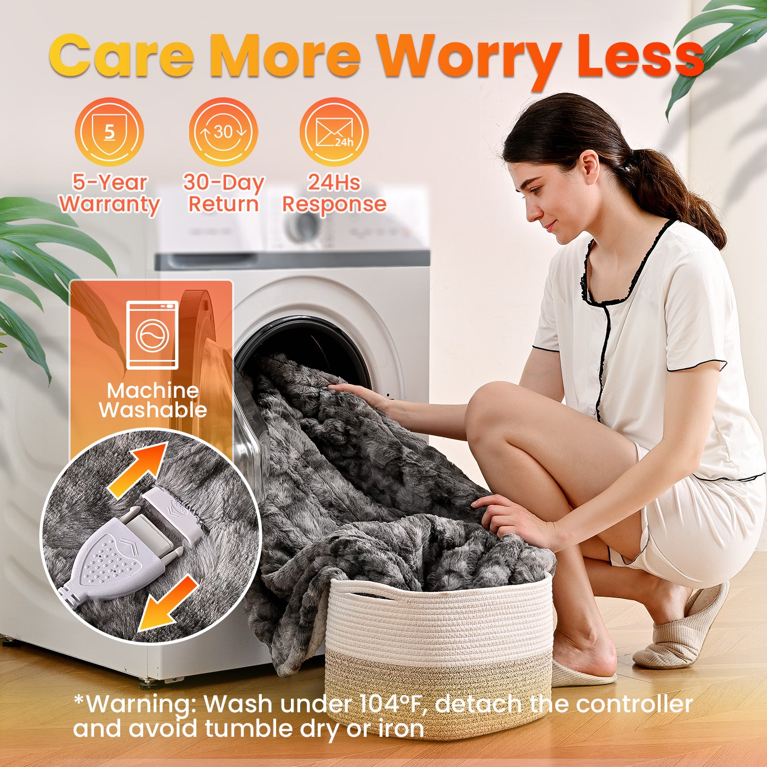 Electric Heating Blanket - Double-sided Marble Grey 90"x 100"