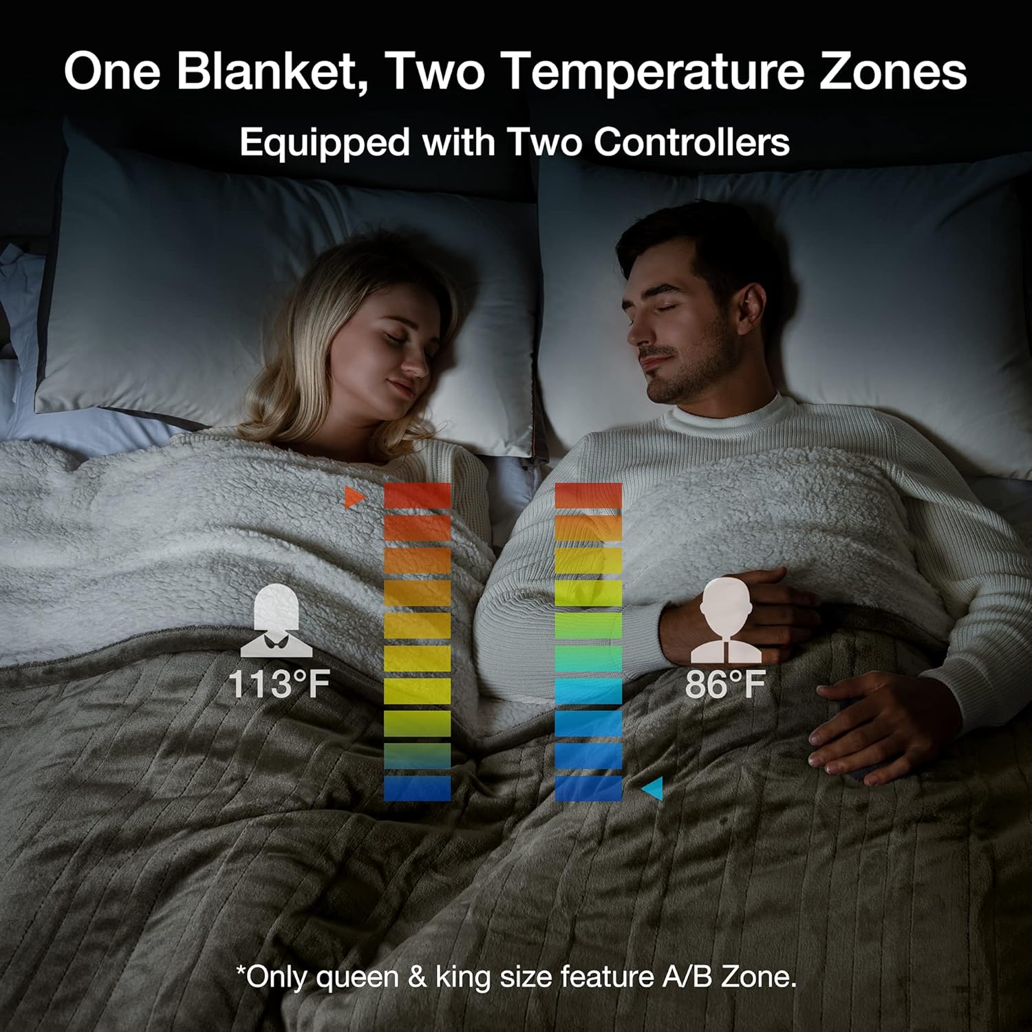 Taupe Durable Flannel and Soft Sherpa Electric Heating Blanket (King Size)