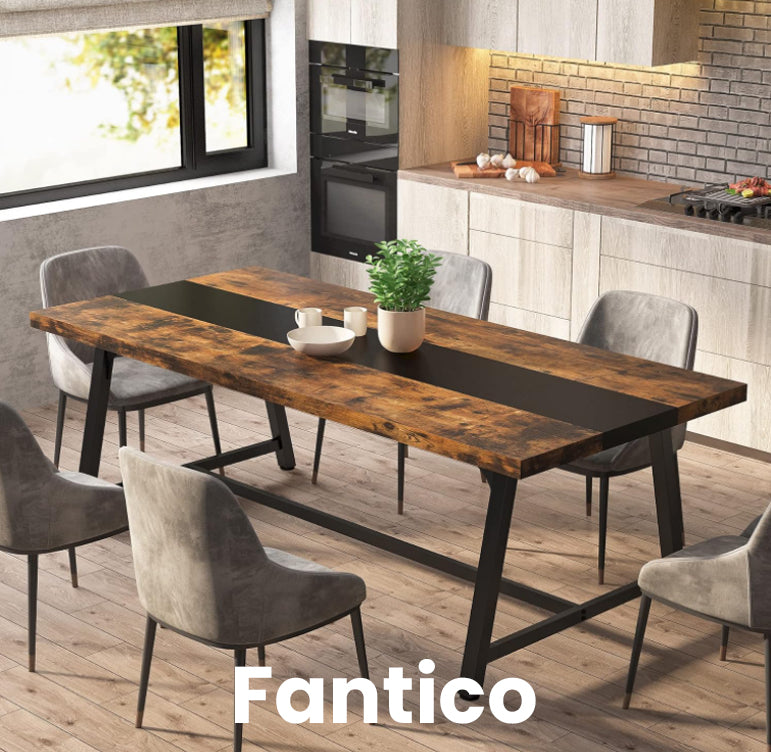 FANTICO 6.5FT Conference Table, 78.7 Inche Rectangle Meeting Seminar Table, Large Business Tables for 6-8 People