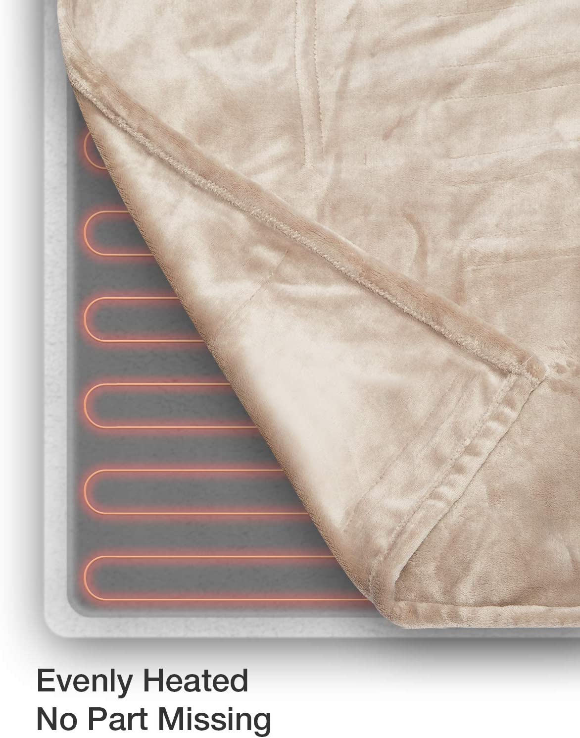 Electric Heating Blanket - Taupe 62"x 84"