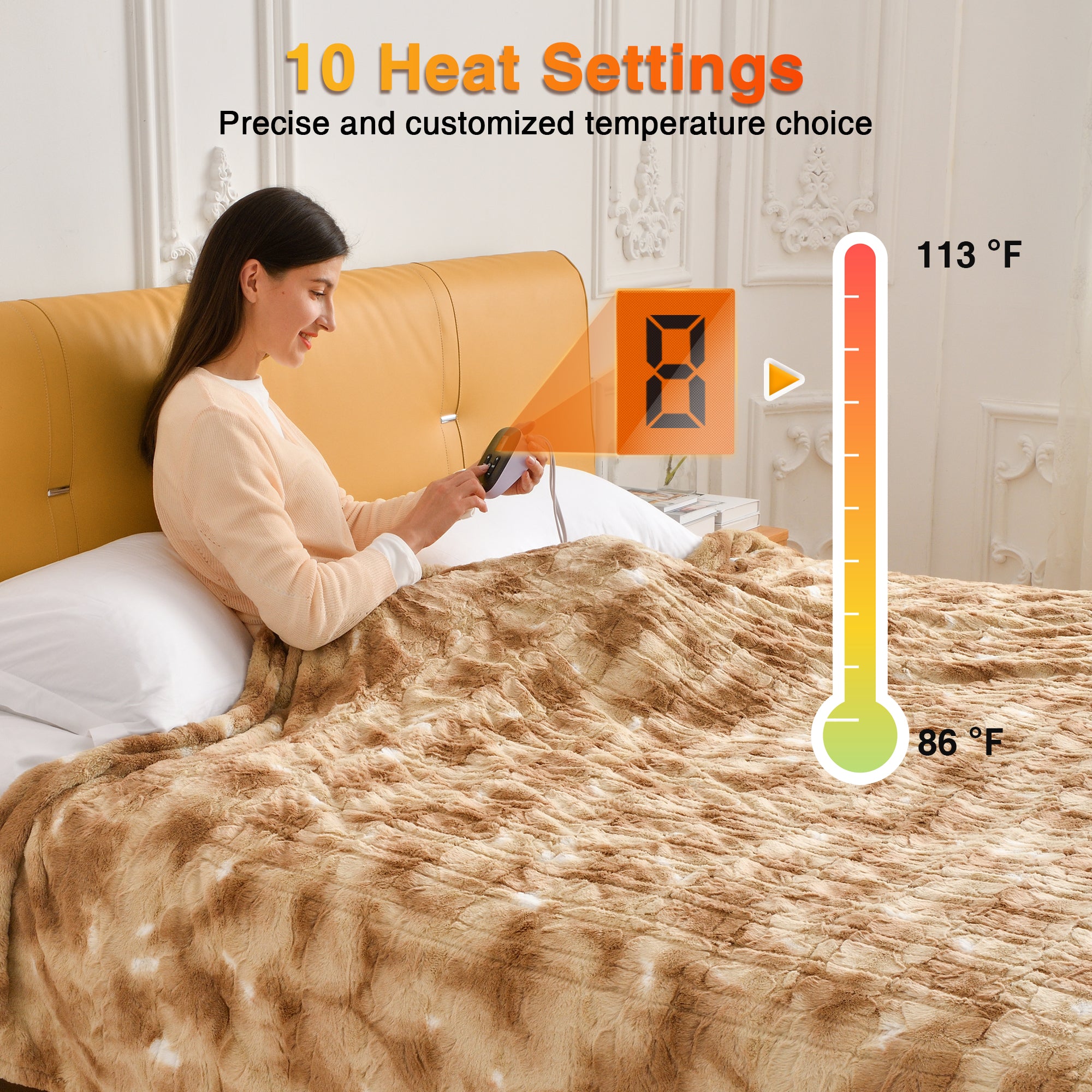 Electric Heating Blanket - Beige 77"x 84"