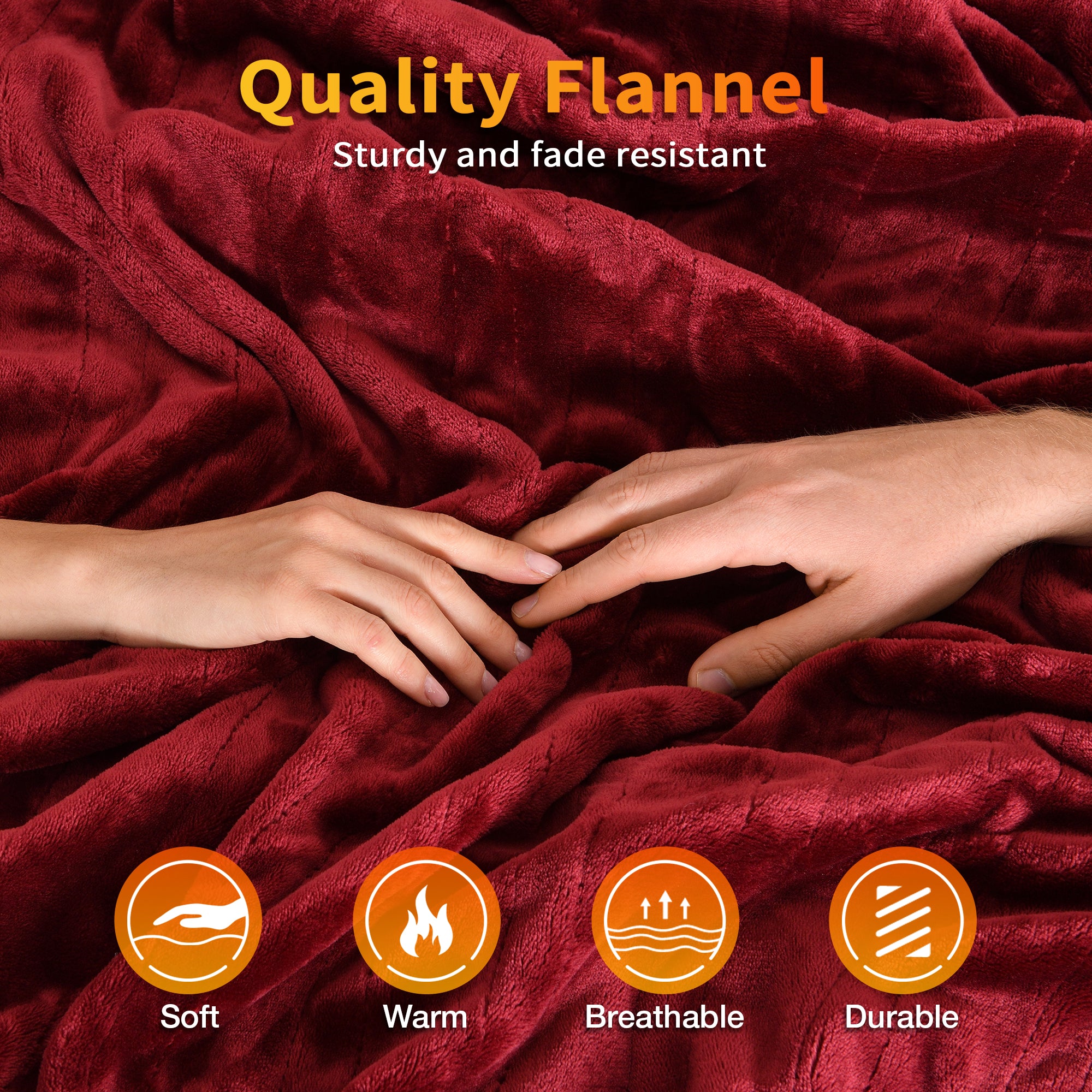 Electric Heating Blanket - Burgundy 90"X 100"
