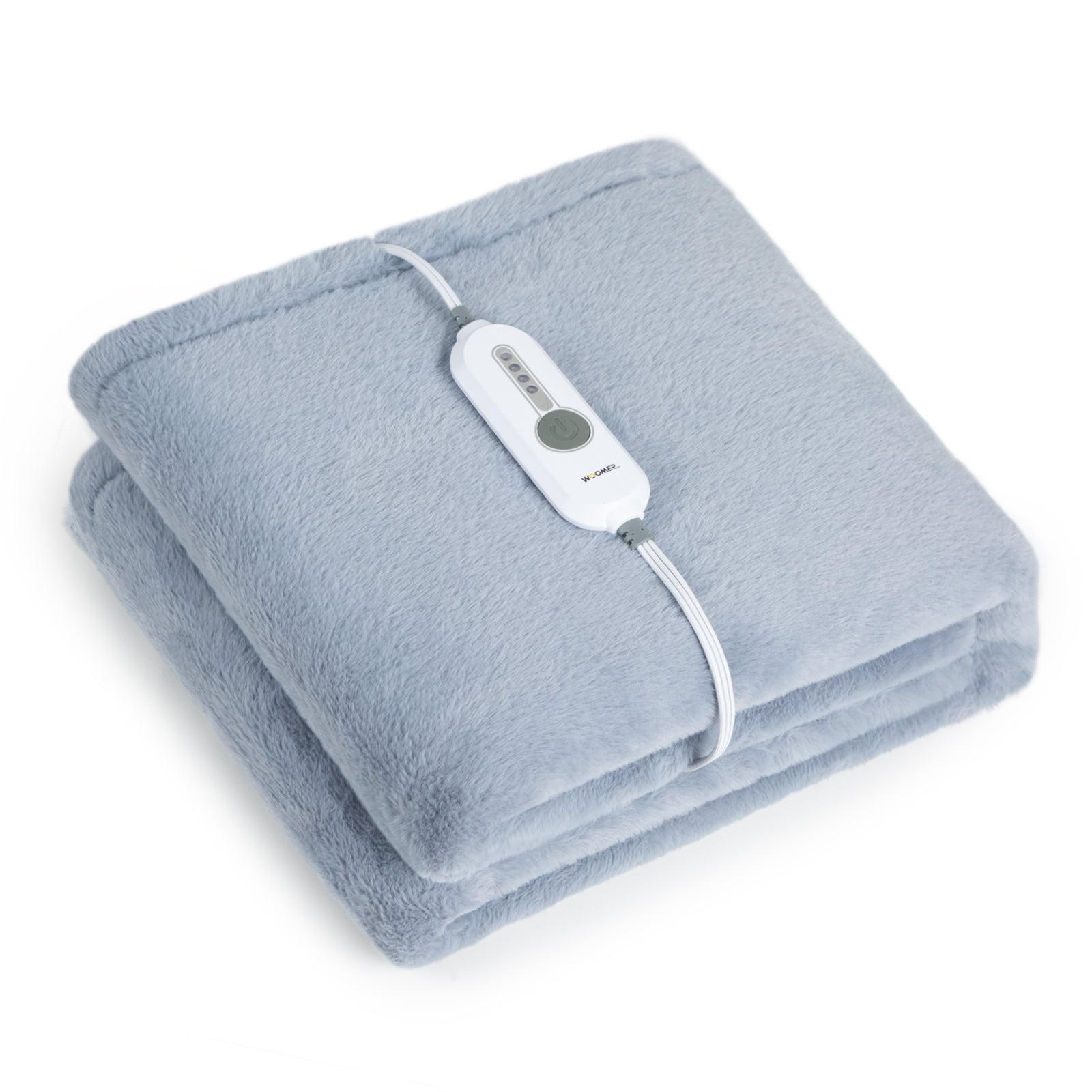 Light Grey Soft Faux Fur Electric Heating Throw