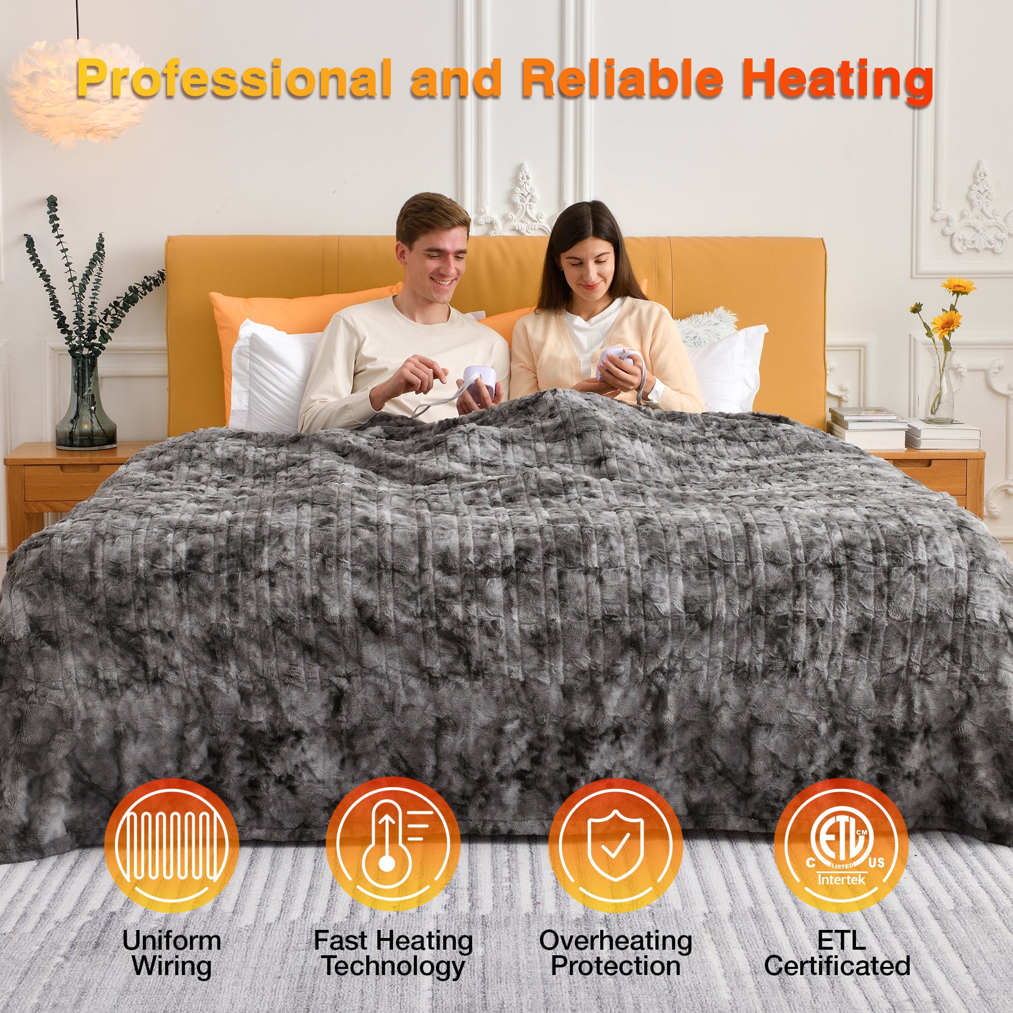 Electric Heating Blanket - Marble Grey 90"x 100"