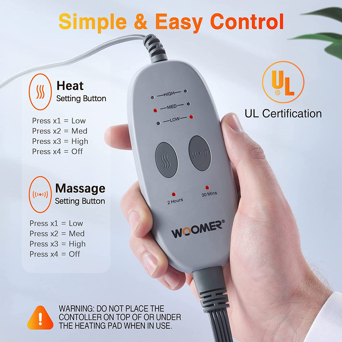 [NEW] Weighted Massage Heating Pad - 12'' x 24'' – WOOMER