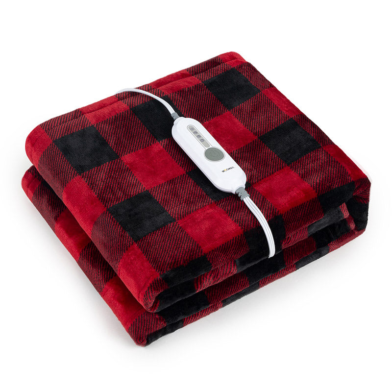 Red Black Plaid Soft Flannel Electric Heating Throw