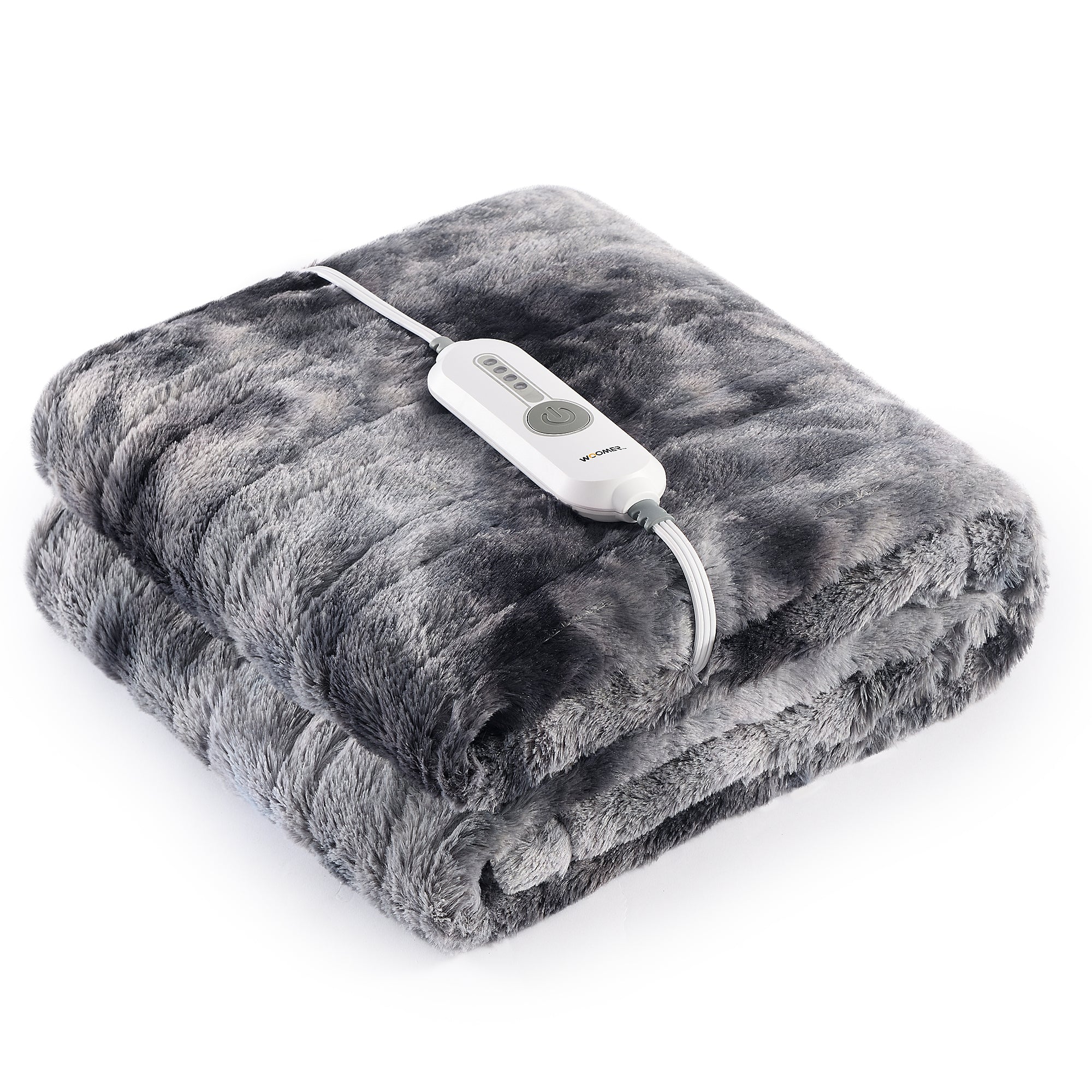 Marble Grey Soft Faux Fur& Sherpa Electric Heating Throw