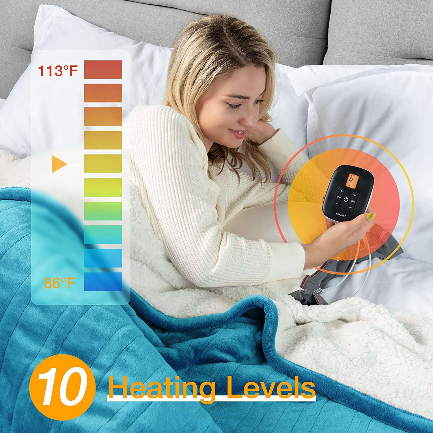 Electric Heating Blanket - Teal 84"X 90"