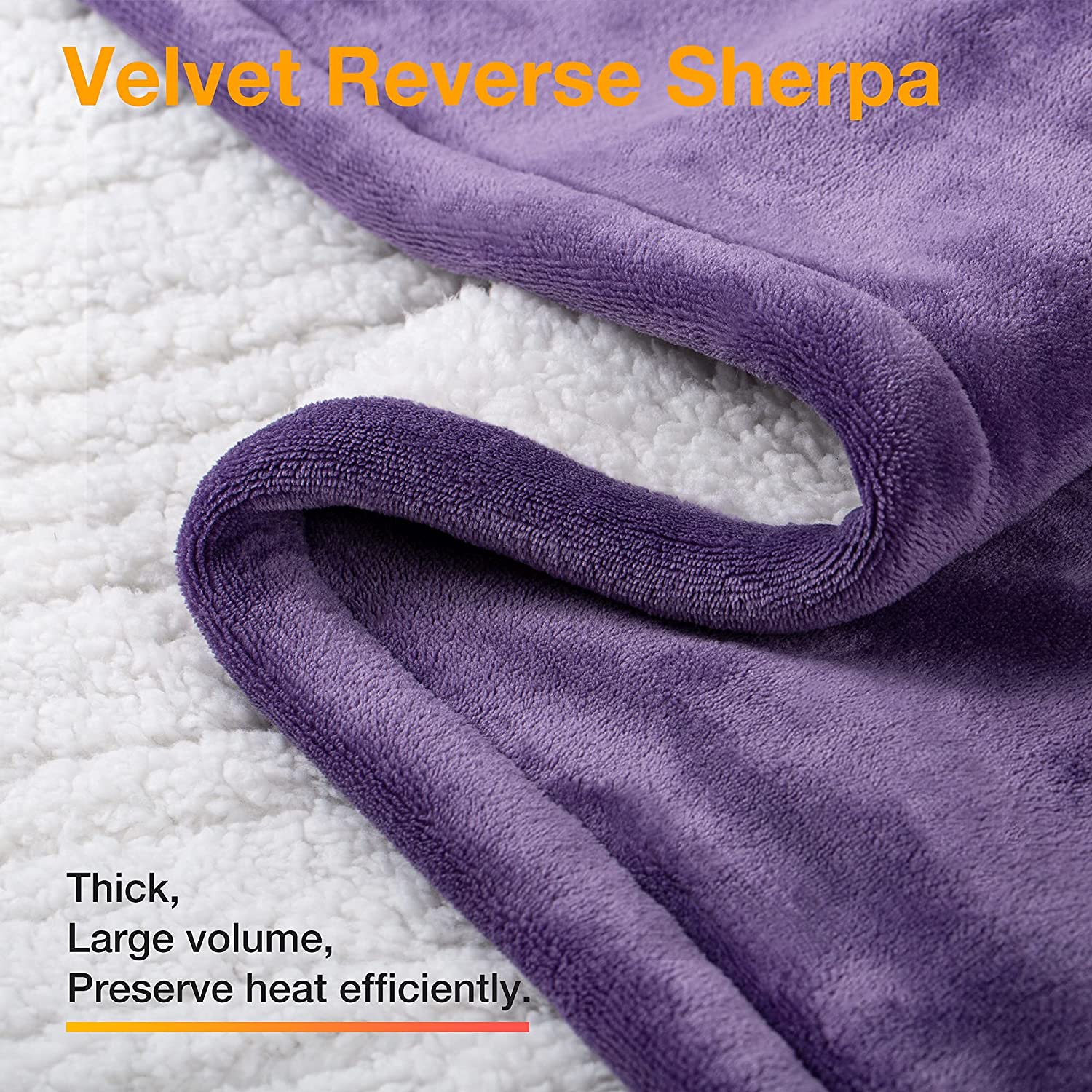 Electric Heating Blanket - Purple 77"x 84"